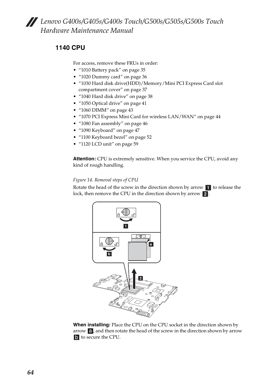 1140 cpu | Lenovo G405s Notebook User Manual | Page 68 / 104