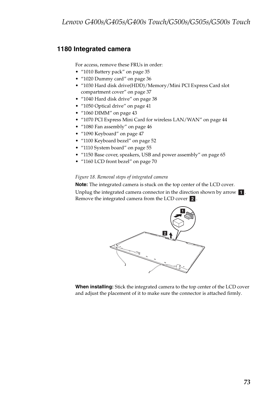 1180 integrated camera | Lenovo G405s Notebook User Manual | Page 77 / 104