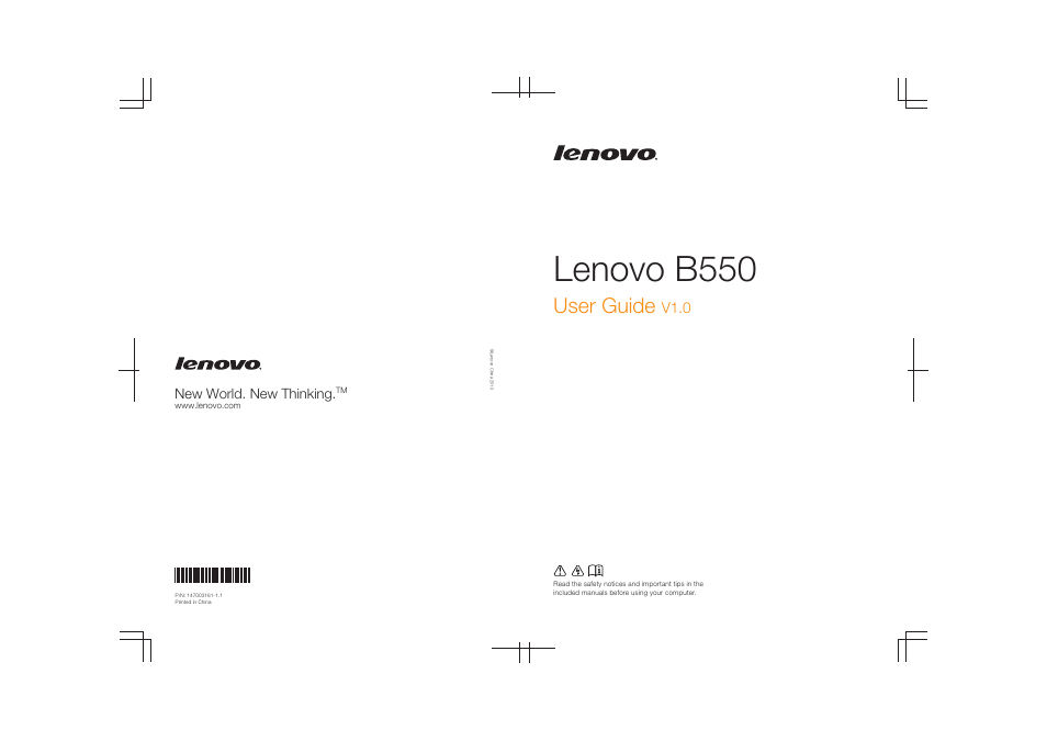 Lenovo B550 Notebook User Manual | 78 pages