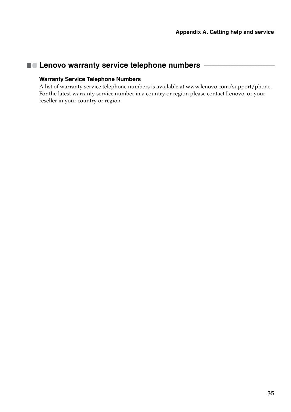 Lenovo warranty service telephone numbers | Lenovo B550 Notebook User Manual | Page 43 / 78
