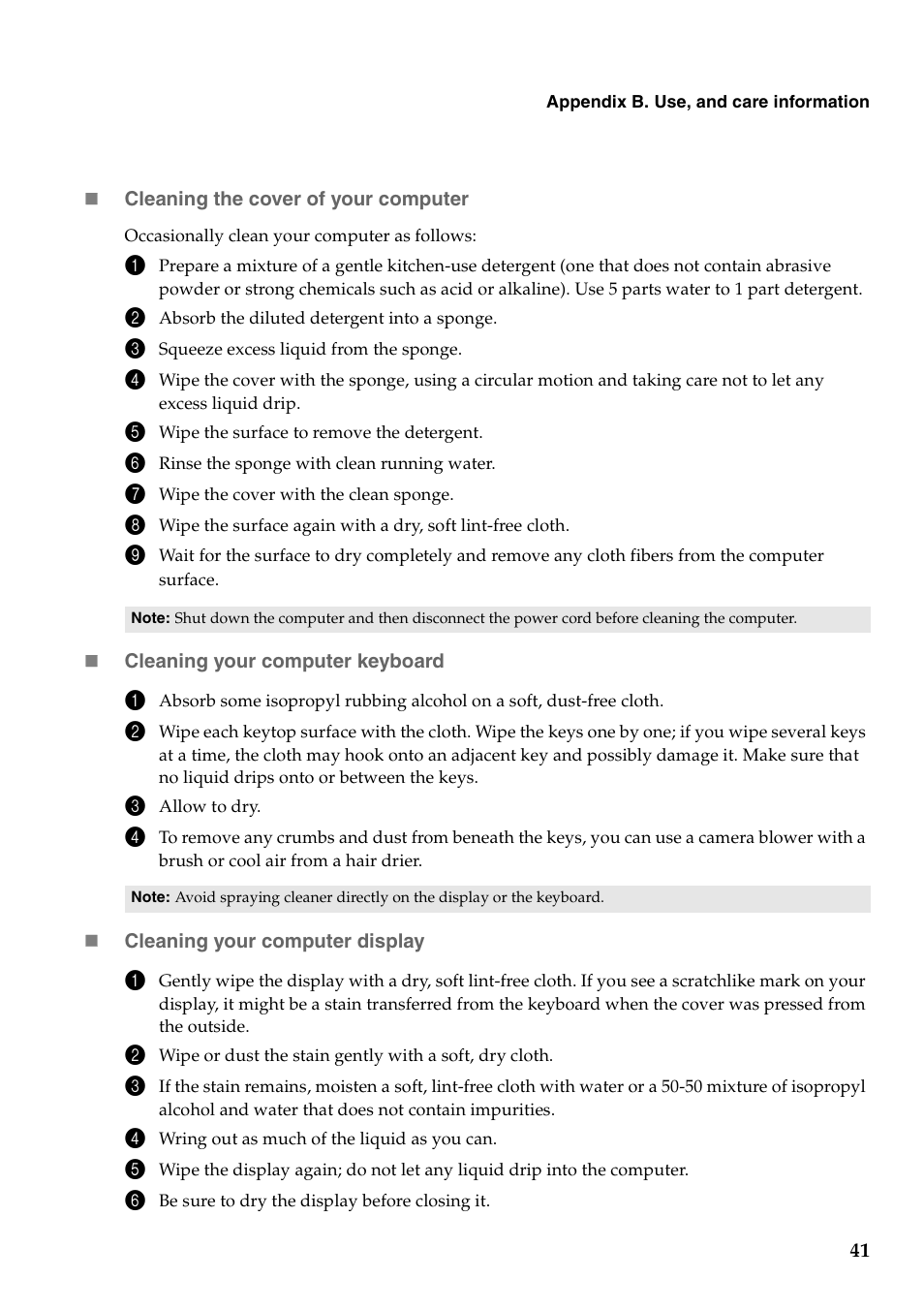 Lenovo B550 Notebook User Manual | Page 49 / 78