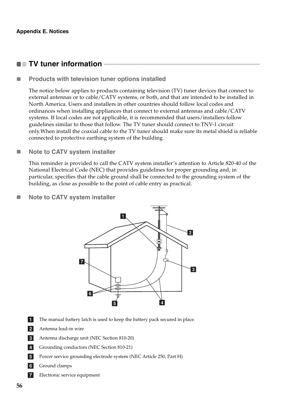 Tv tuner information | Lenovo B550 Notebook User Manual | Page 64 / 78