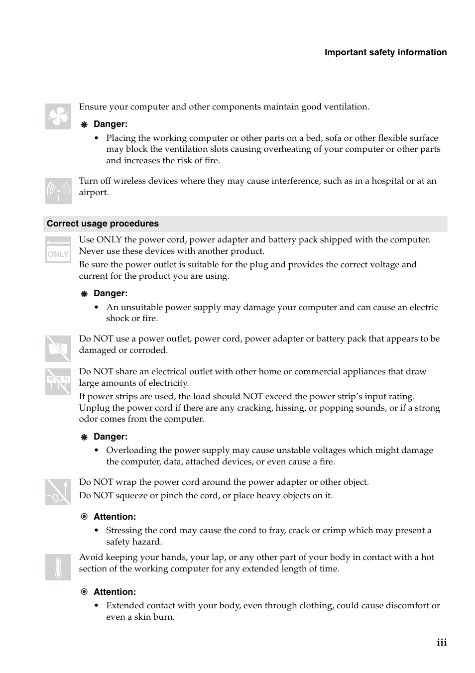 Lenovo B550 Notebook User Manual | Page 7 / 78