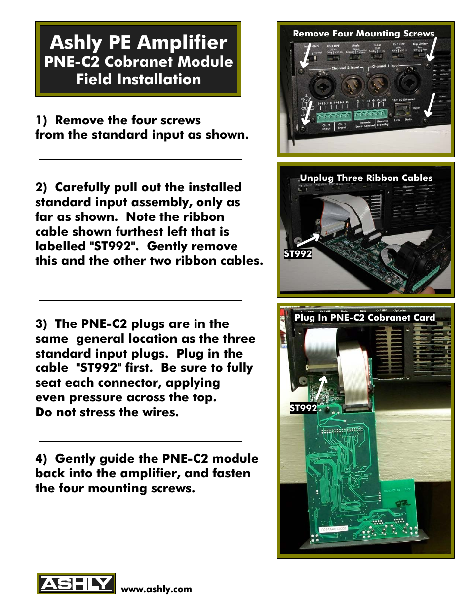 Ashly pne-c2 User Manual | 1 page