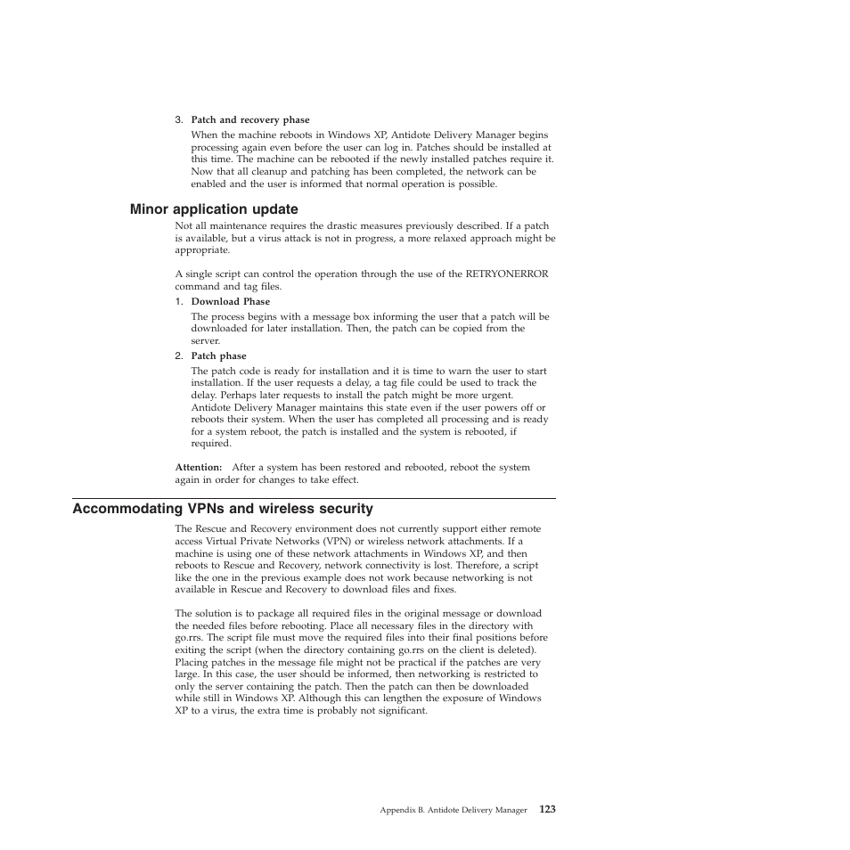 Minor application update, Accommodating vpns and wireless security | Lenovo ThinkPad R61i User Manual | Page 131 / 156