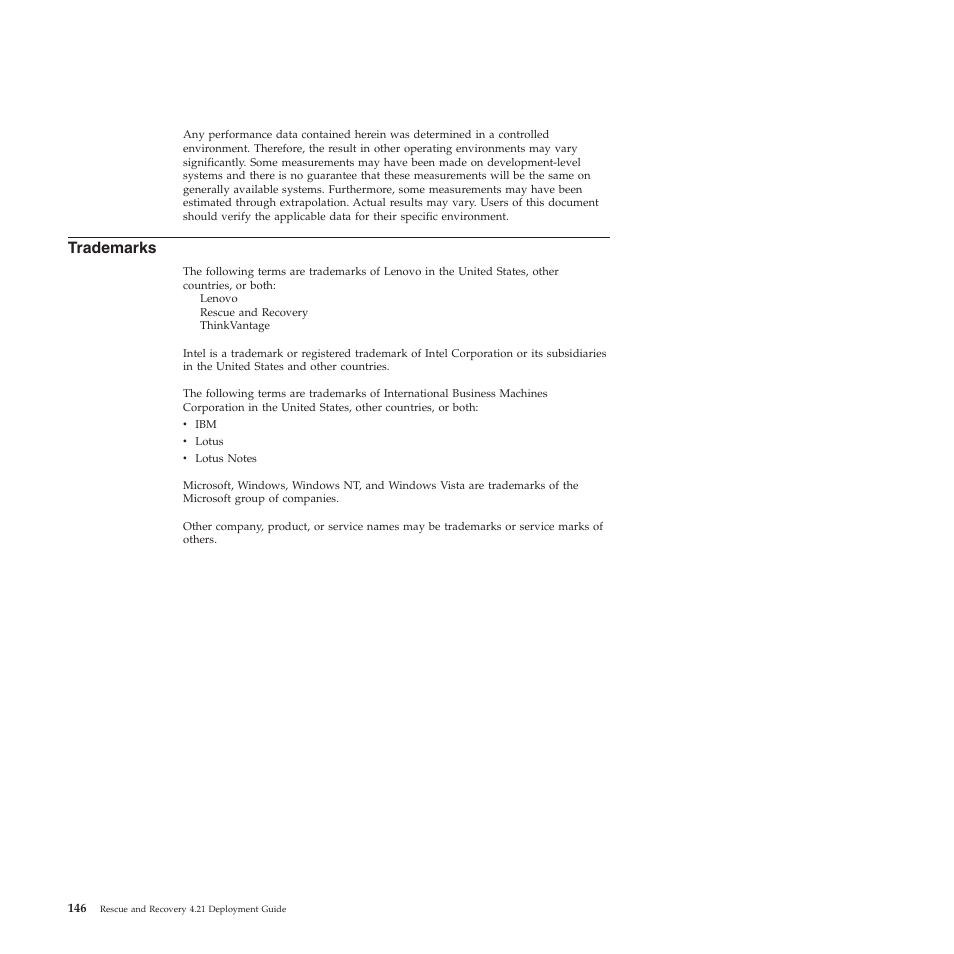 Trademarks | Lenovo ThinkPad R61i User Manual | Page 154 / 156