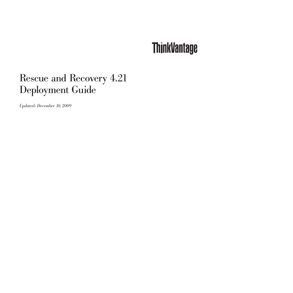 Rescue and recovery 4.21 deployment guide | Lenovo ThinkPad R61i User Manual | Page 3 / 156