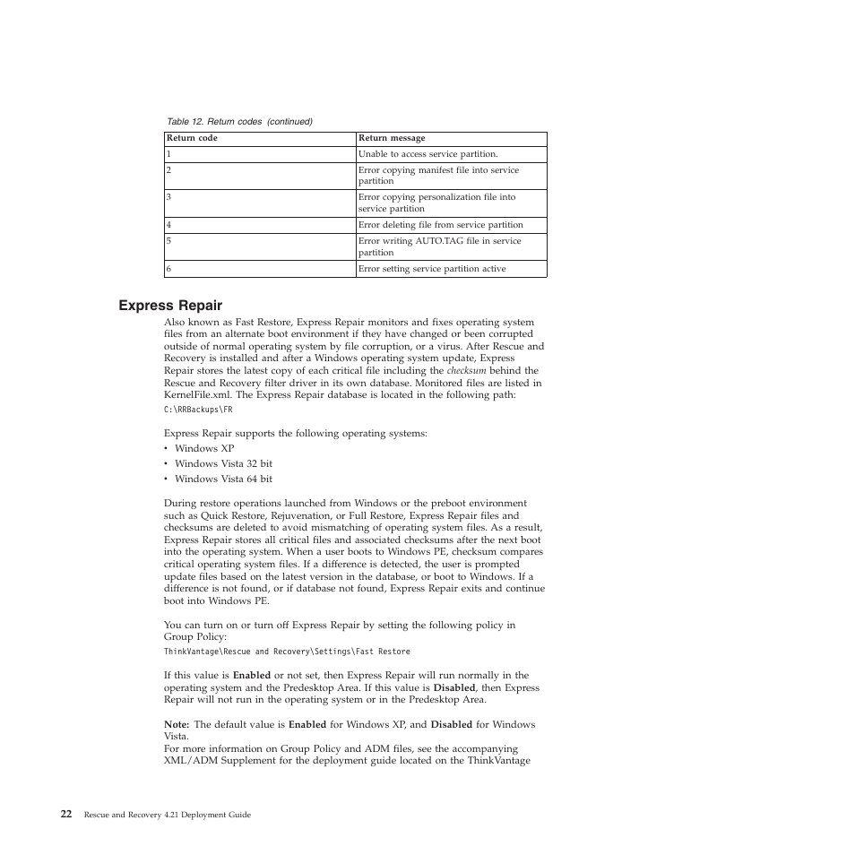 Express repair | Lenovo ThinkPad R61i User Manual | Page 30 / 156