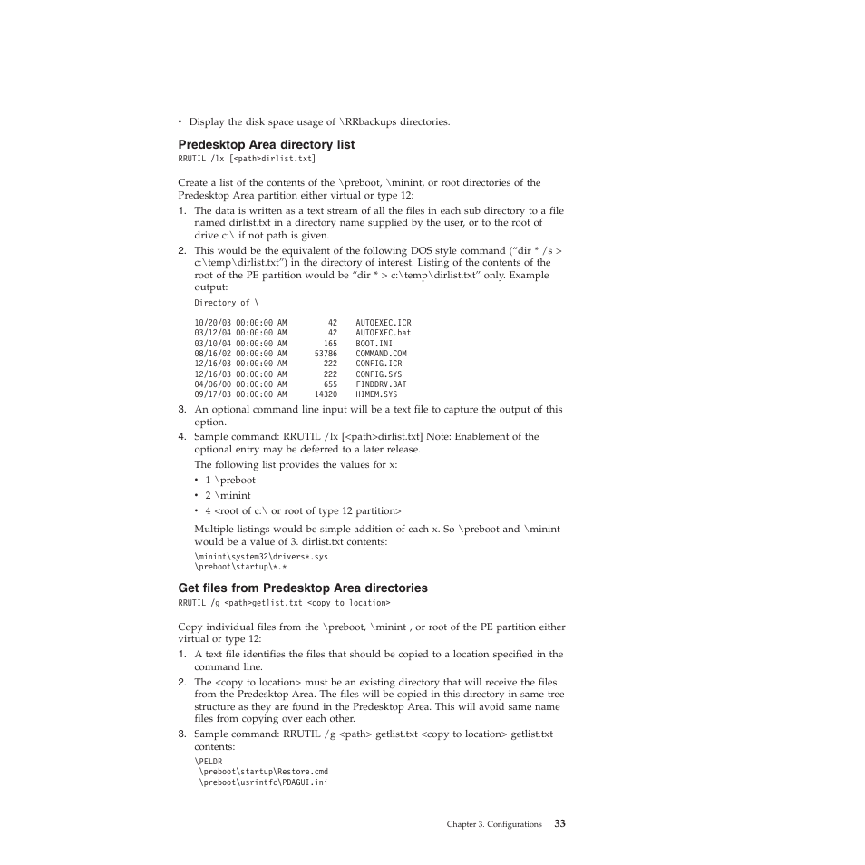 Predesktop area directory list, Get files from predesktop area directories | Lenovo ThinkPad R61i User Manual | Page 41 / 156