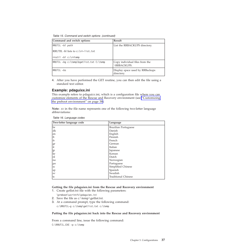 Example: pdaguixx.ini | Lenovo ThinkPad R61i User Manual | Page 45 / 156