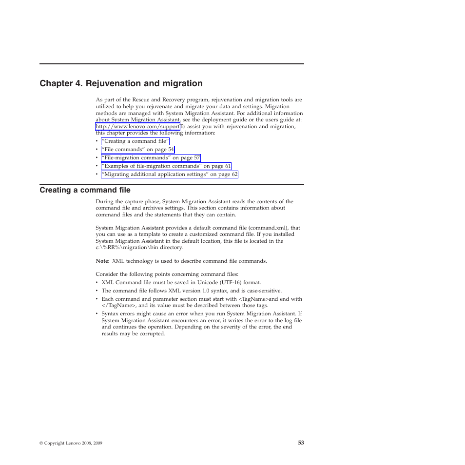 Chapter 4. rejuvenation and migration, Creating a command file | Lenovo ThinkPad R61i User Manual | Page 61 / 156