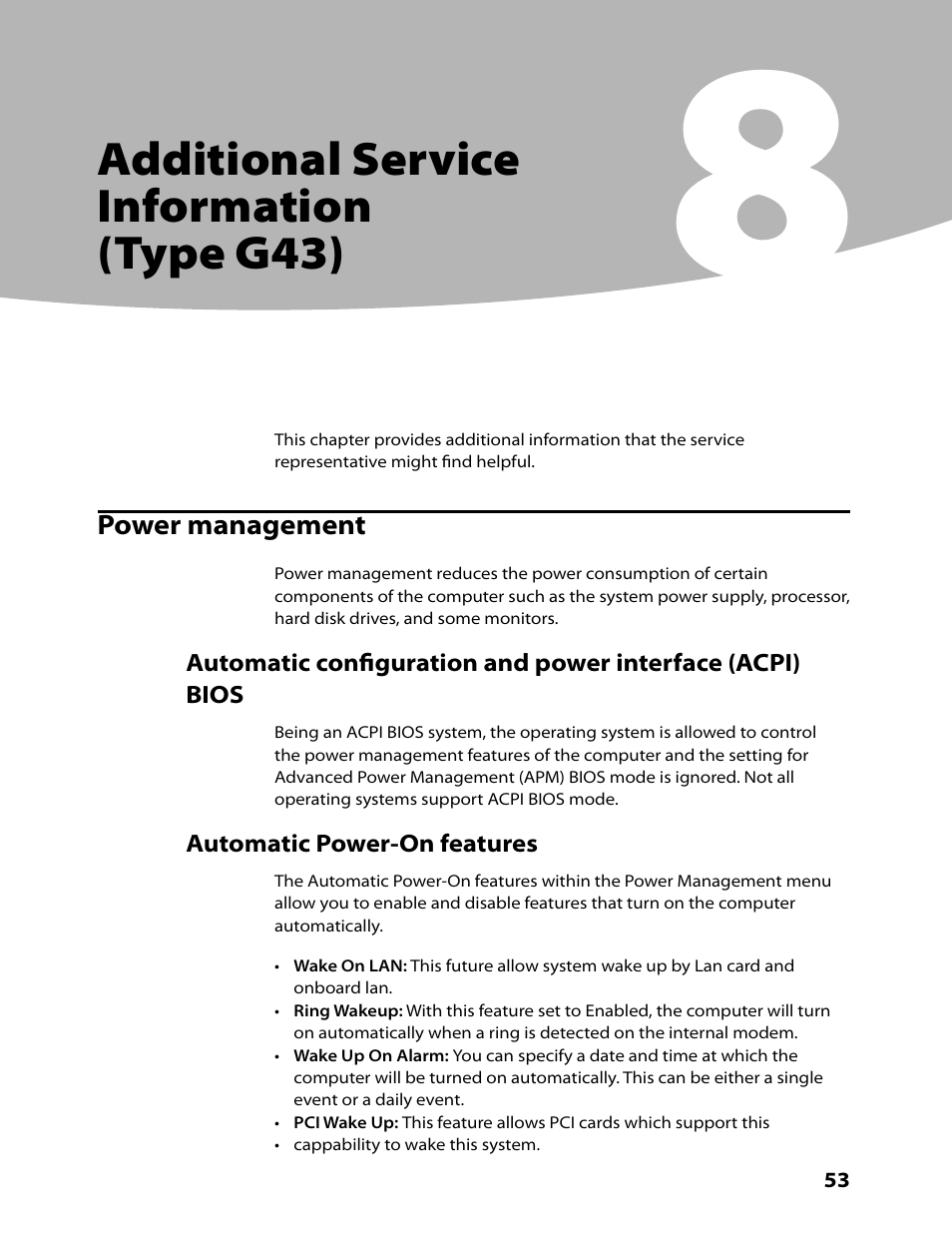 Additional service information (type g43) | Lenovo IdeaCentre K330B User Manual | Page 55 / 57