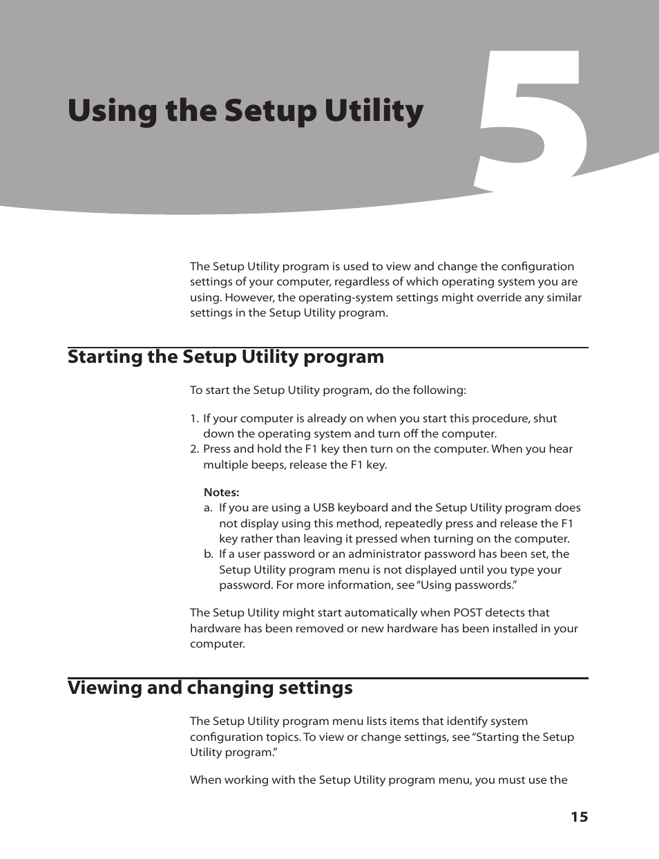 Using the setup utility | Lenovo 3000 H305 Desktop User Manual | Page 17 / 56