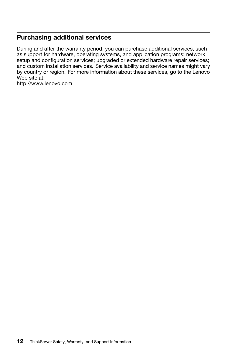 Purchasing additional services | Lenovo ThinkServer TS140 User Manual | Page 28 / 46