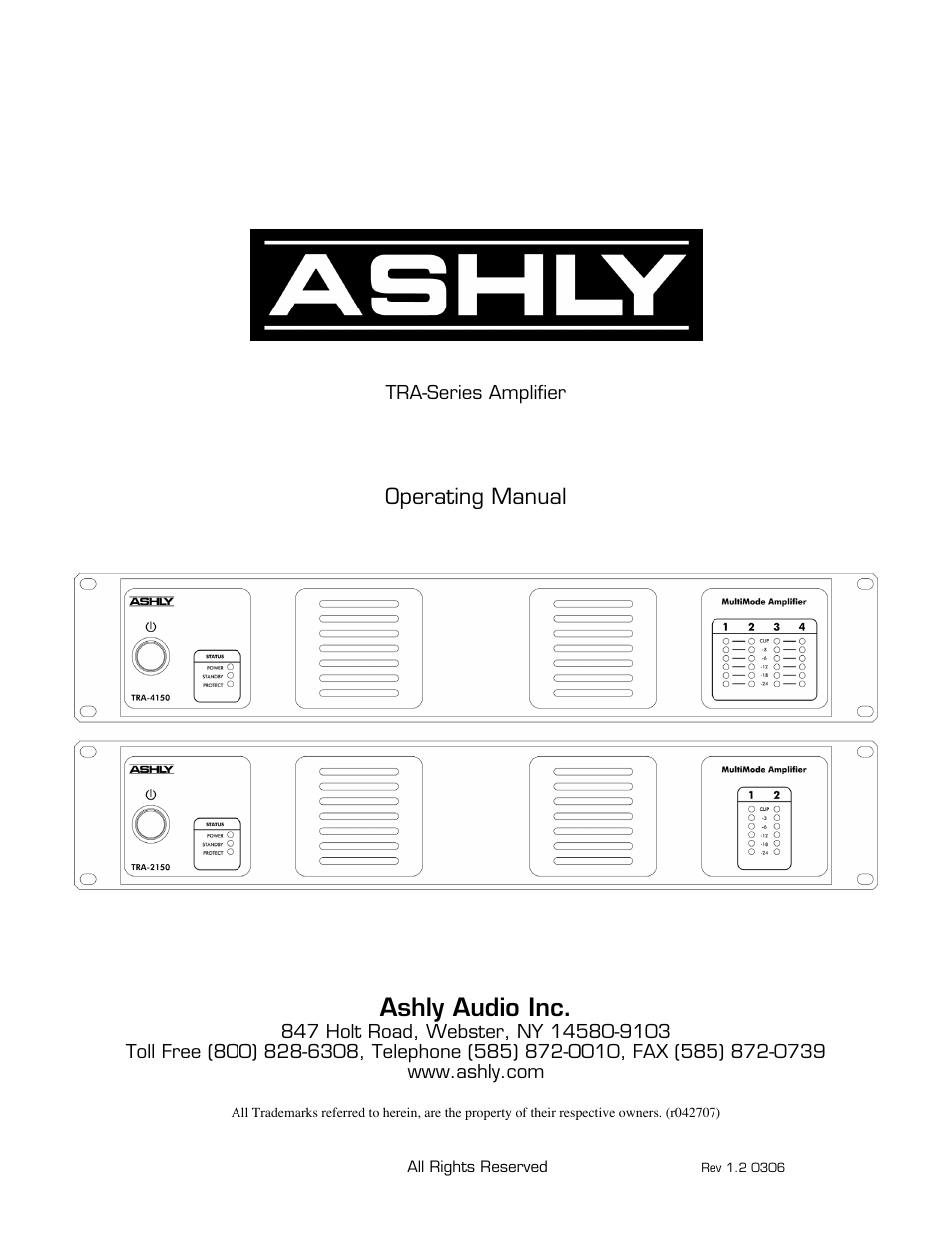 Ashly TRA-4150 User Manual | 12 pages