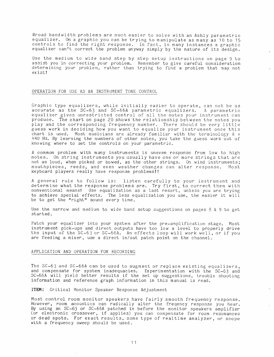 Ashly Parametric Equalizers SC-63 User Manual | Page 13 / 22