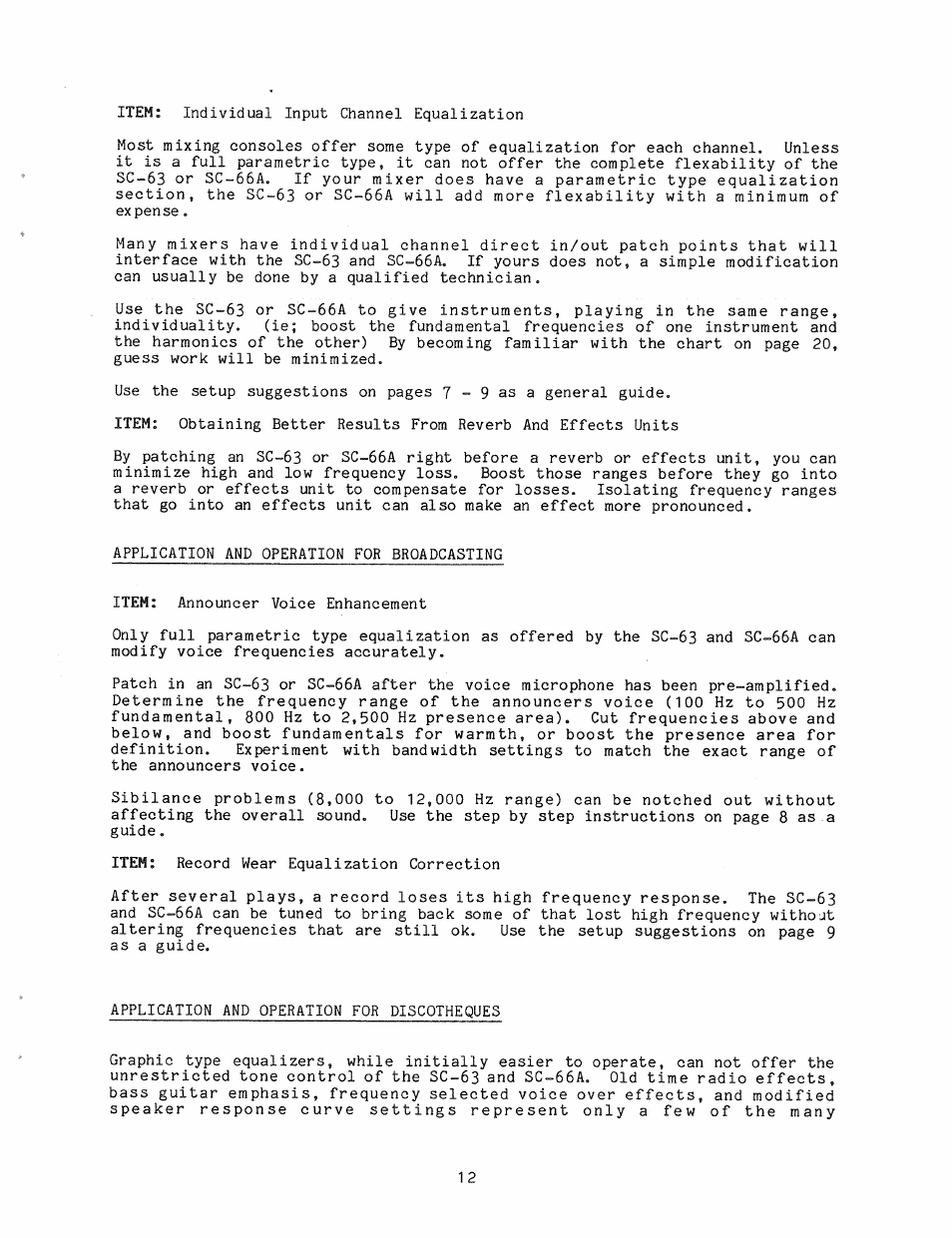Ashly Parametric Equalizers SC-63 User Manual | Page 14 / 22