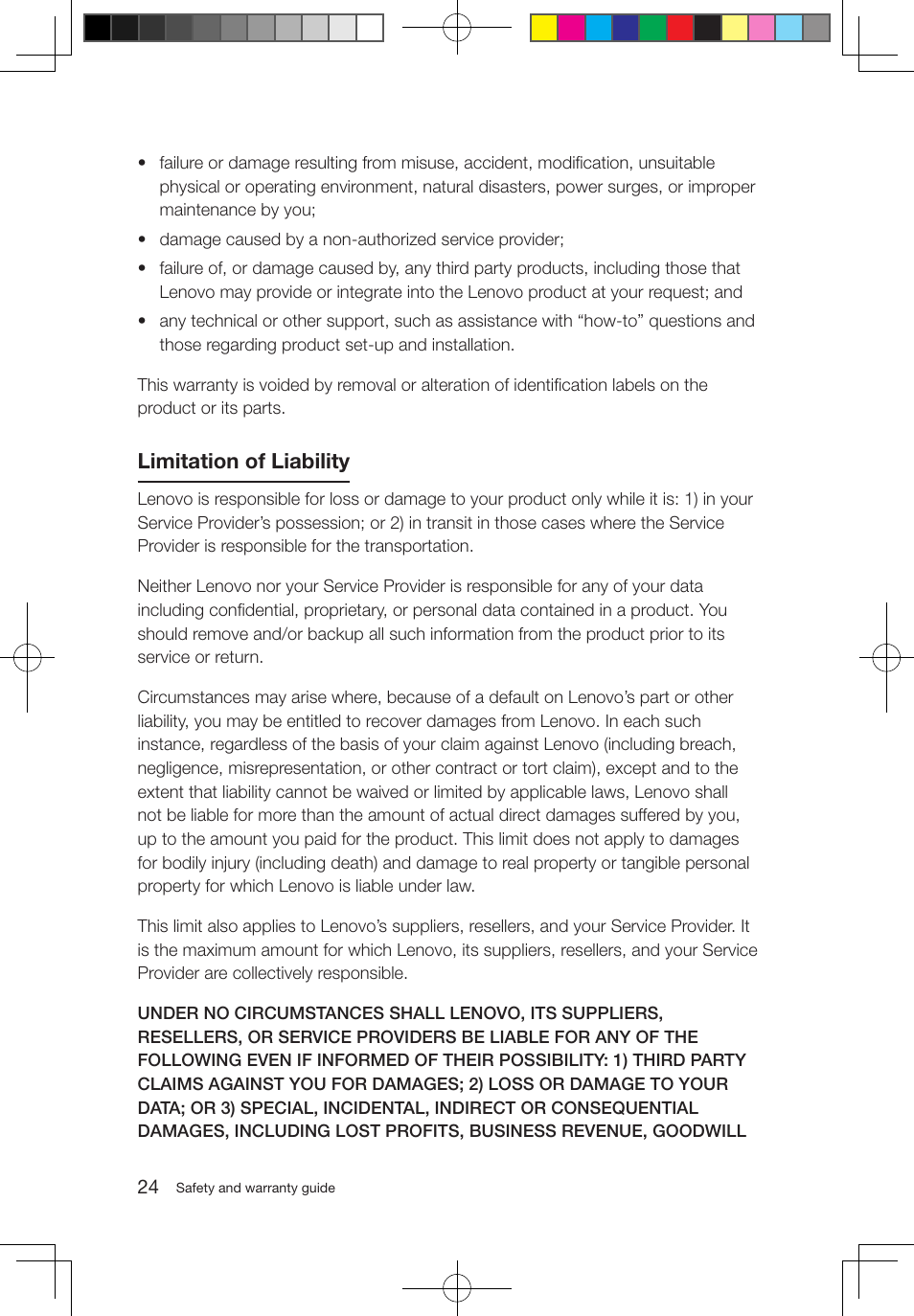 Limitation of liability | Lenovo 3000 H310 Desktop User Manual | Page 29 / 47