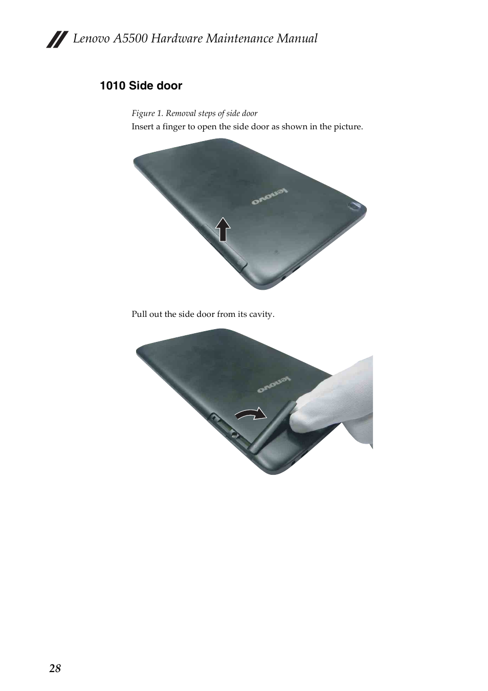 1010 side door, Lenovo a5500 hardware maintenance manual | Lenovo A8-50 Tablet User Manual | Page 32 / 54