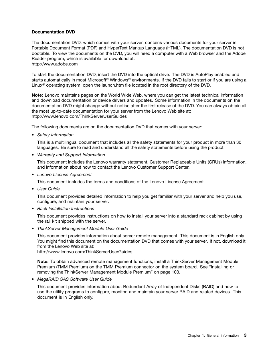 Lenovo ThinkServer RD630 User Manual | Page 15 / 196
