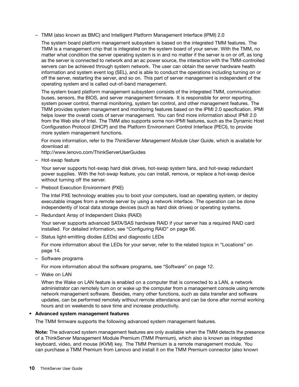 Lenovo ThinkServer RD630 User Manual | Page 22 / 196