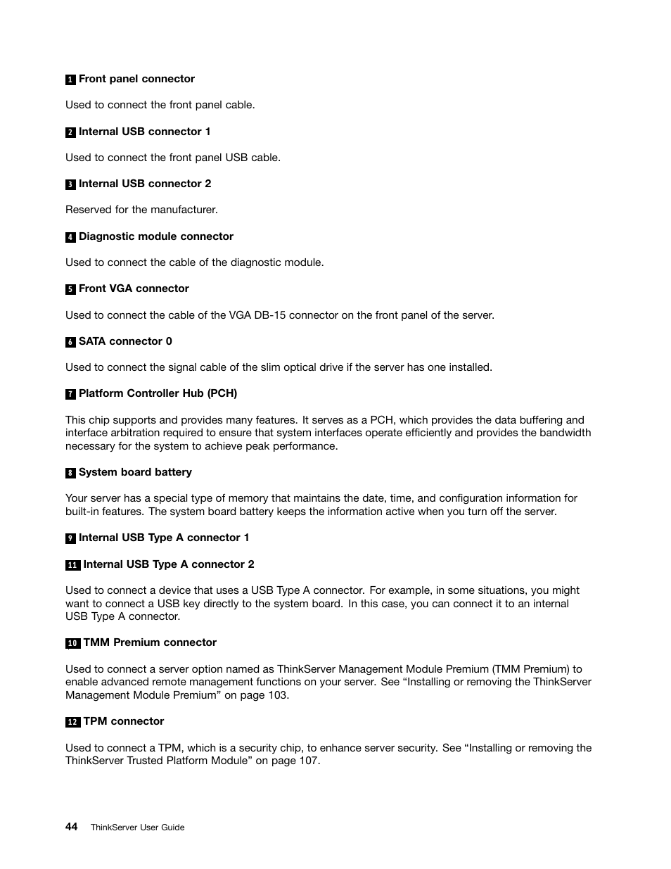 Lenovo ThinkServer RD630 User Manual | Page 56 / 196