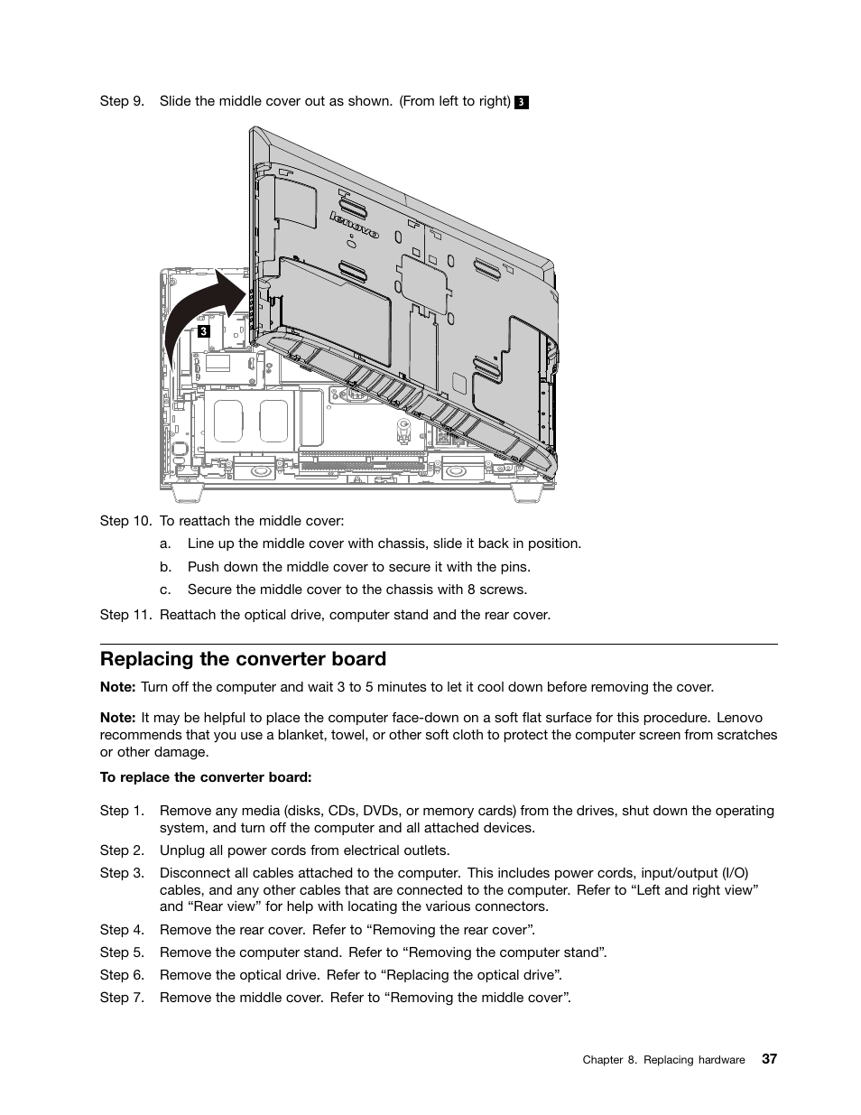 Replacing the converter board | Lenovo IdeaCentre B345 All-in-One User Manual | Page 43 / 69