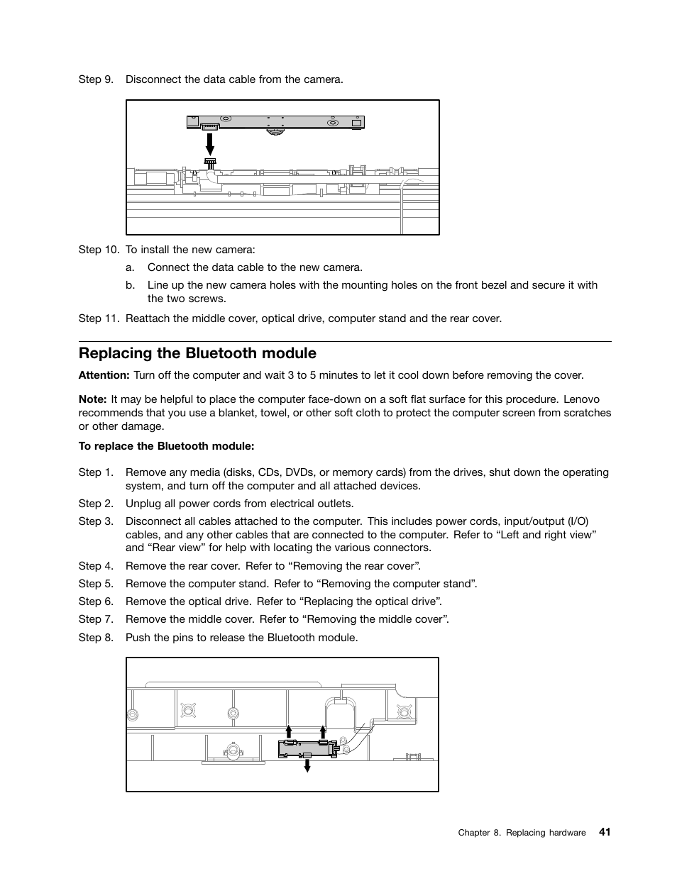 Replacing the bluetooth module | Lenovo IdeaCentre B345 All-in-One User Manual | Page 47 / 69