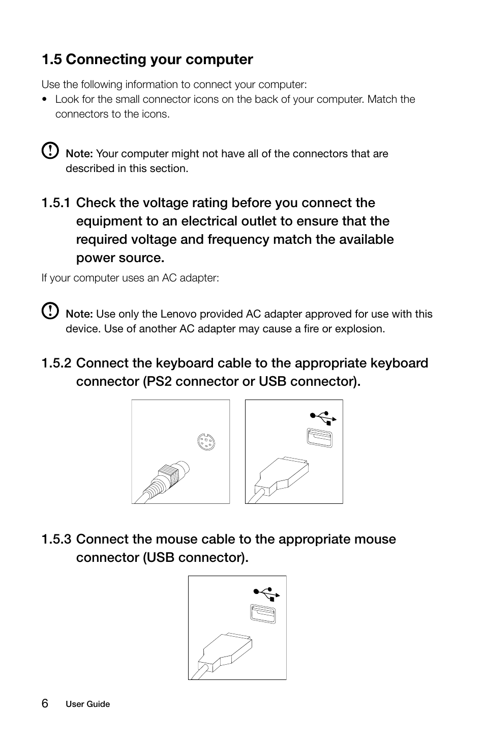 5 connecting your computer | Lenovo C315 All-In-One User Manual | Page 11 / 57