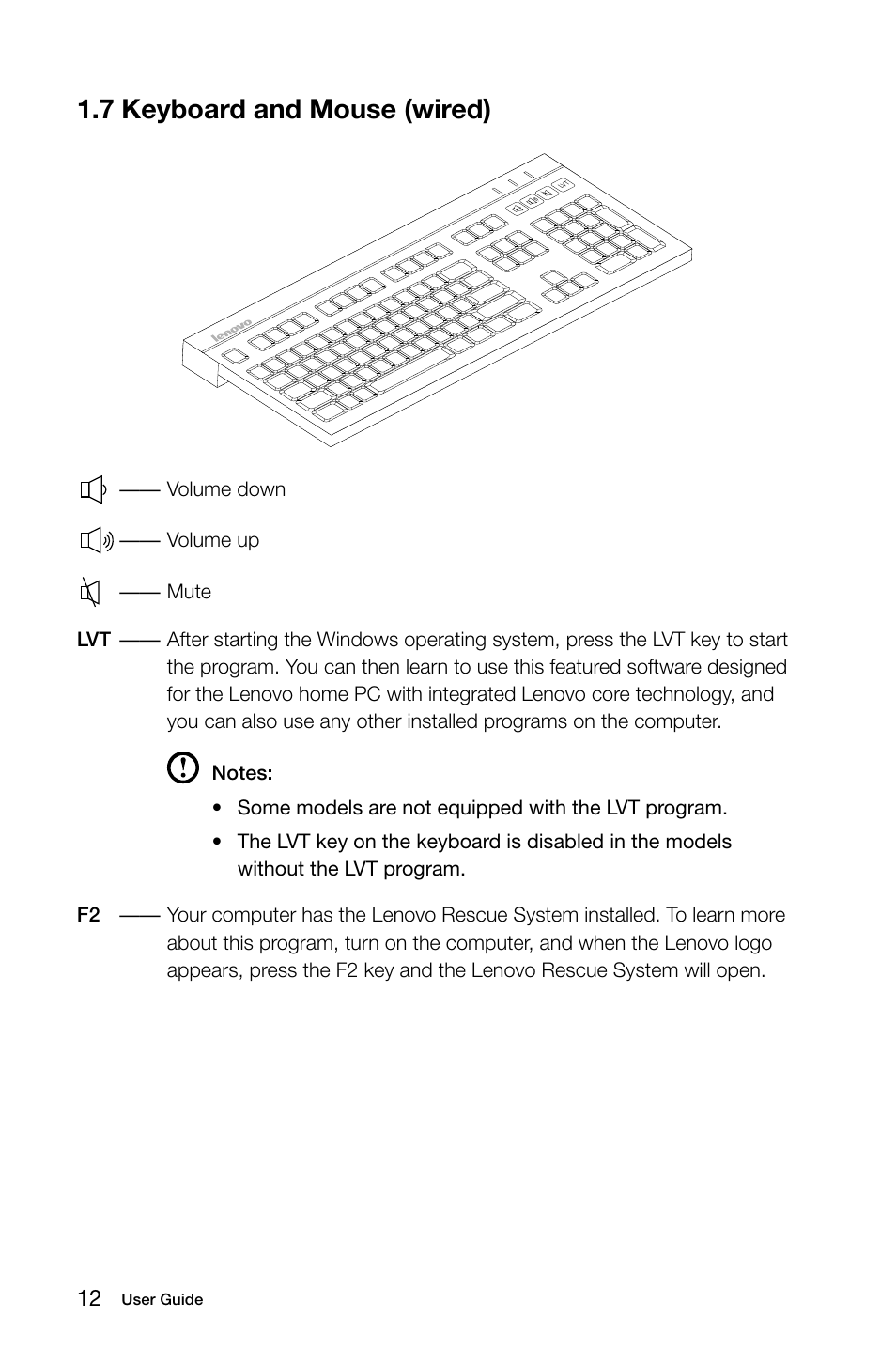 7 keyboard and mouse (wired) | Lenovo C315 All-In-One User Manual | Page 17 / 57