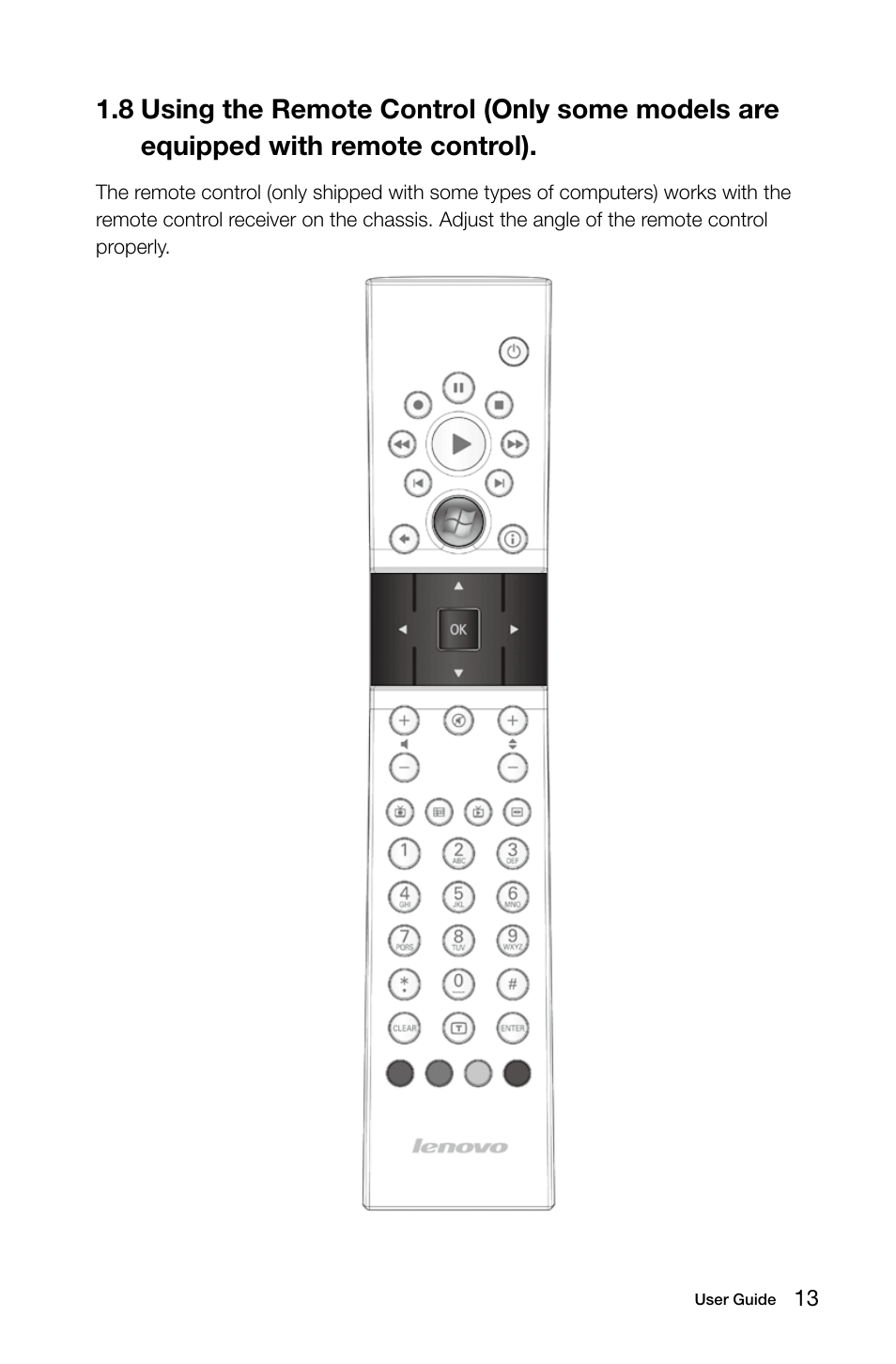 8 using the remote control | Lenovo C315 All-In-One User Manual | Page 18 / 57