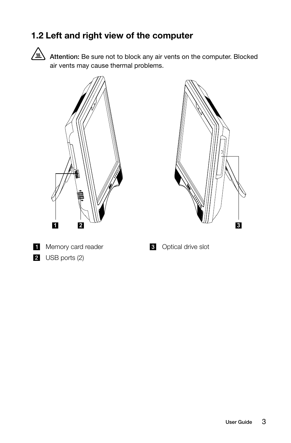 2 left and right view of the computer | Lenovo C315 All-In-One User Manual | Page 8 / 57