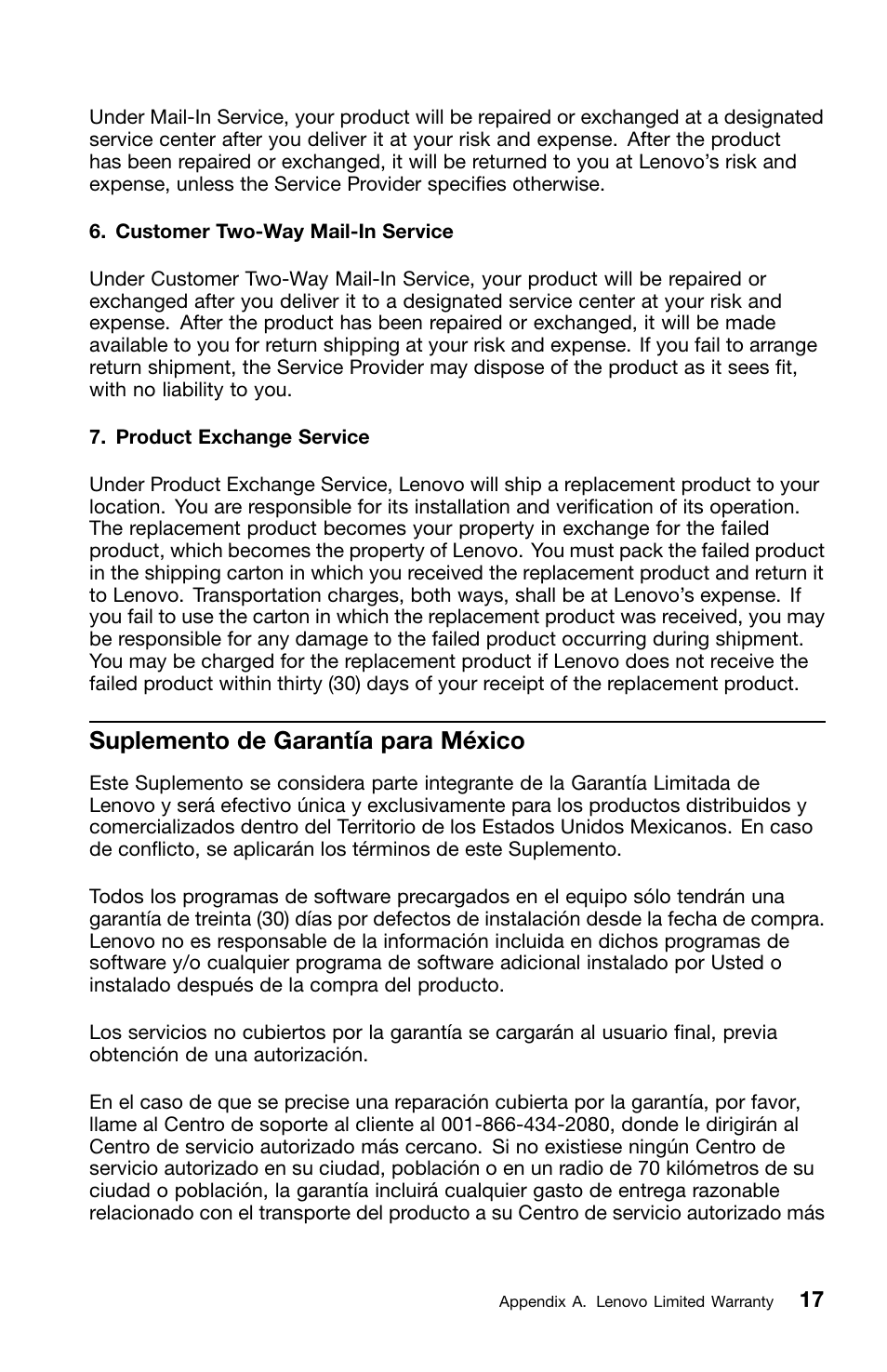 Suplemento de garantía para méxico | Lenovo ThinkPad X220 Tablet User Manual | Page 31 / 46