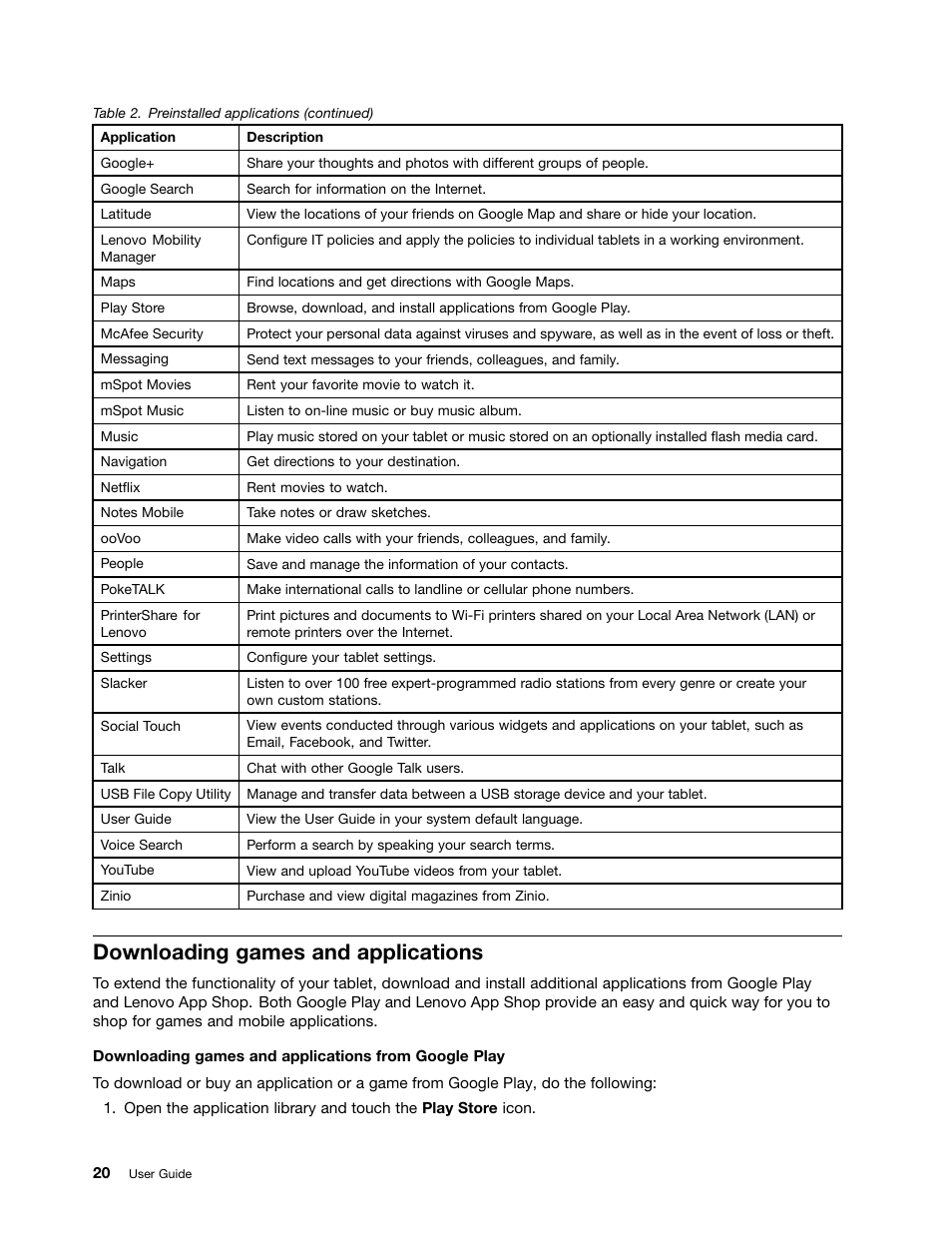Downloading games and applications | Lenovo ThinkPad Tablet User Manual | Page 28 / 100