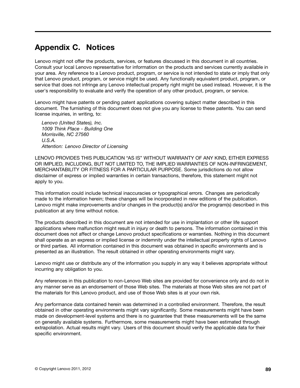 Appendix c. notices | Lenovo ThinkPad Tablet User Manual | Page 97 / 100