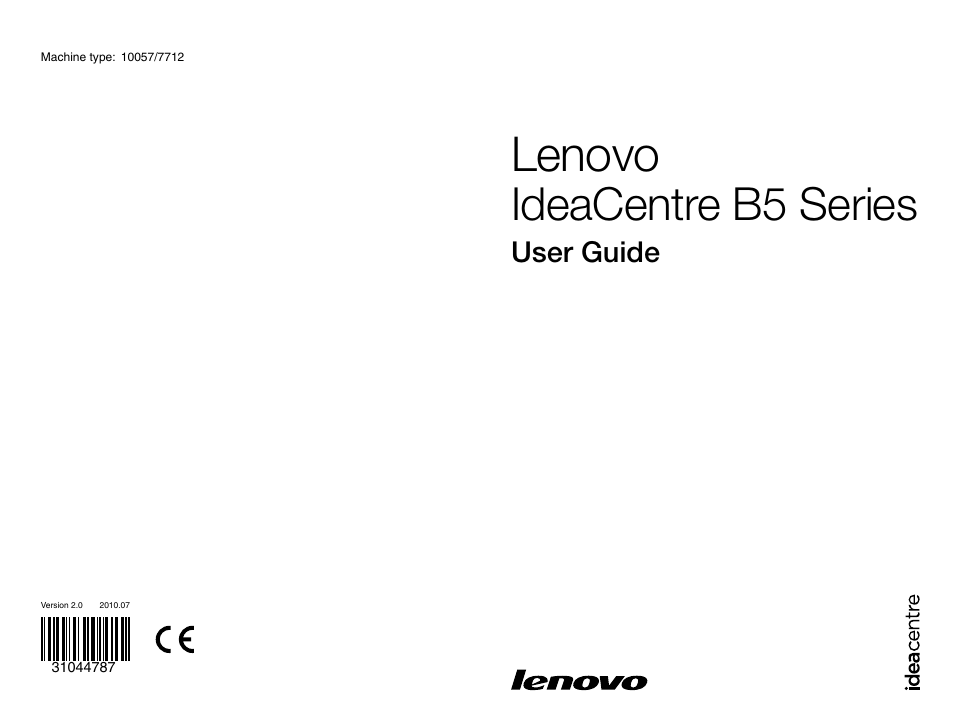 Lenovo IdeaCentre B510 User Manual | 55 pages