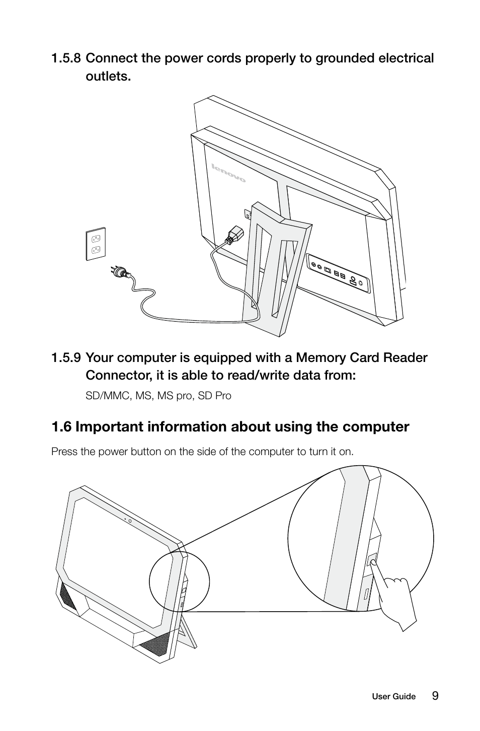 6 important information about using the computer | Lenovo IdeaCentre B510 User Manual | Page 14 / 55