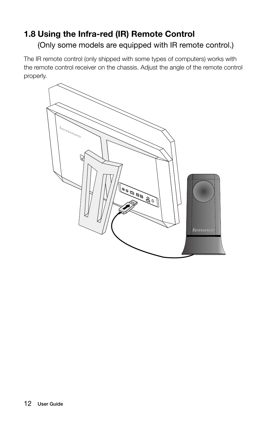 8 using the infra-red (ir) remote control | Lenovo IdeaCentre B510 User Manual | Page 17 / 55