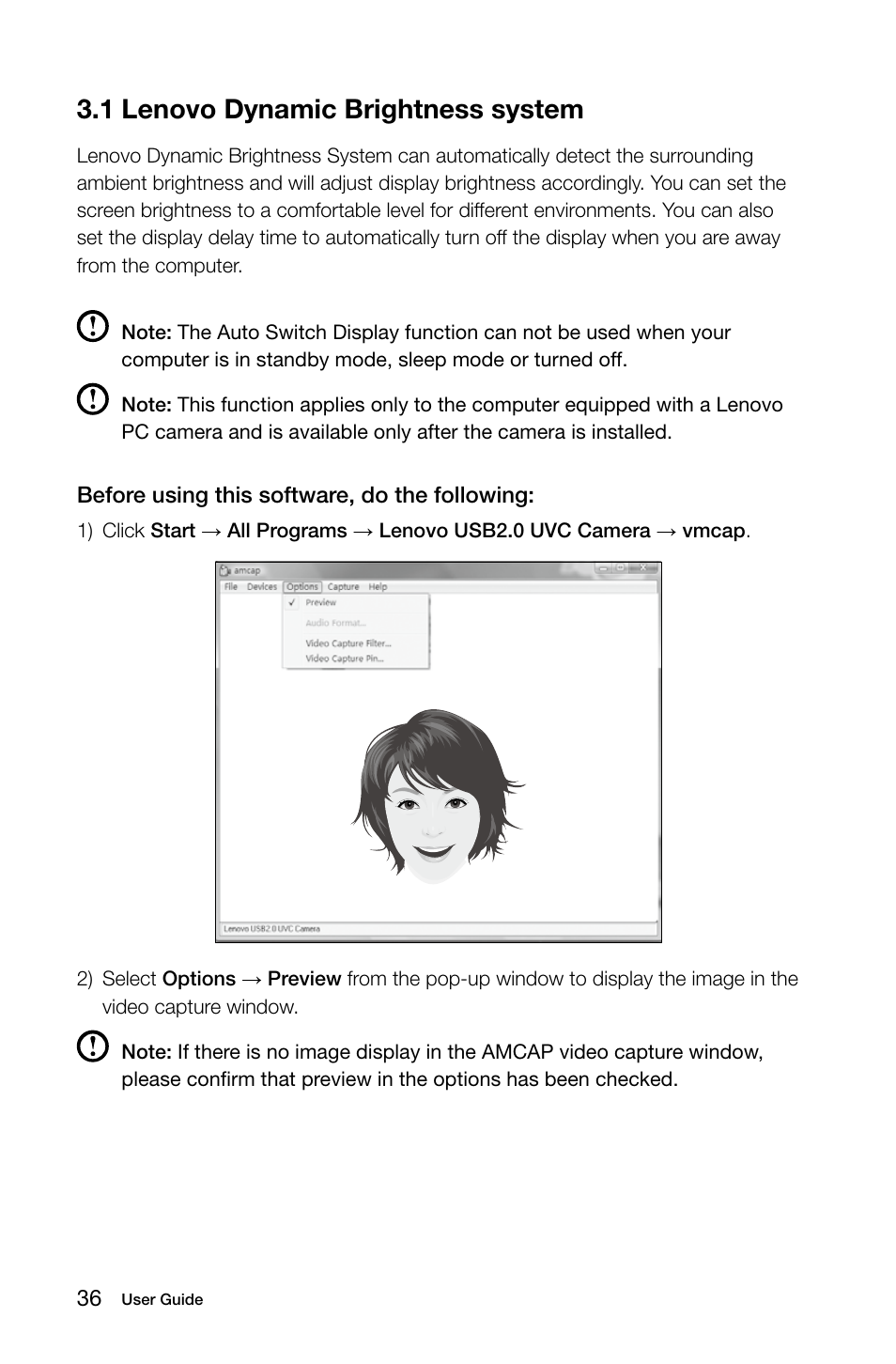 1 lenovo dynamic brightness system | Lenovo IdeaCentre B510 User Manual | Page 41 / 55