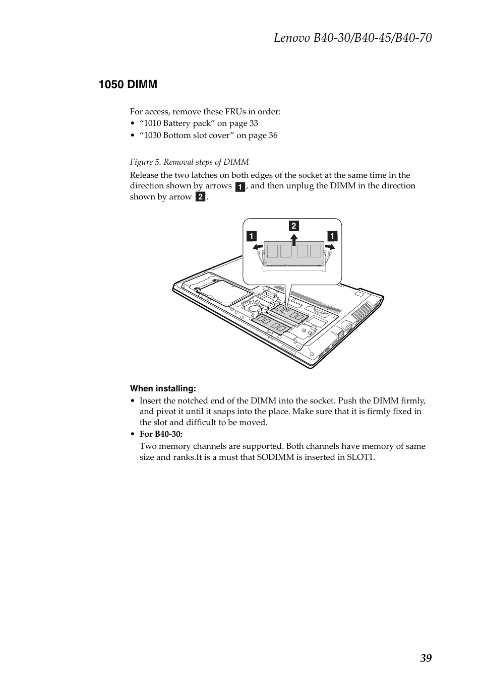 1050 dimm | Lenovo B40-30 Notebook User Manual | Page 43 / 85