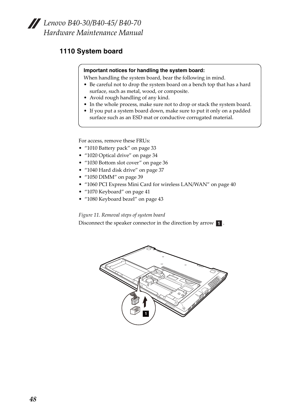 1110 system board | Lenovo B40-30 Notebook User Manual | Page 52 / 85