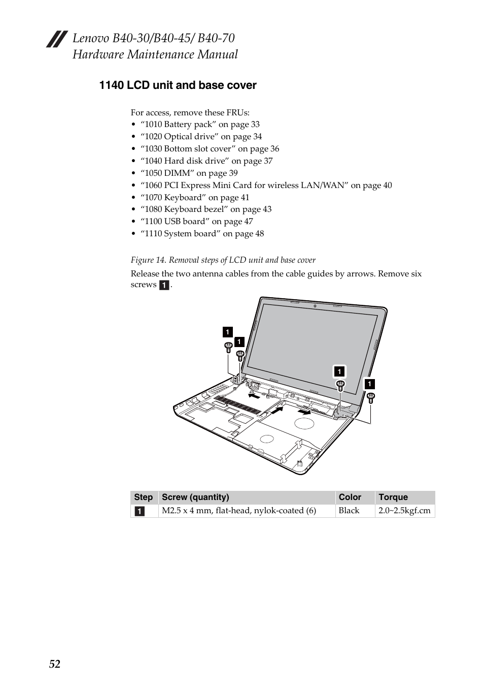 1140 lcd unit and base cover | Lenovo B40-30 Notebook User Manual | Page 56 / 85