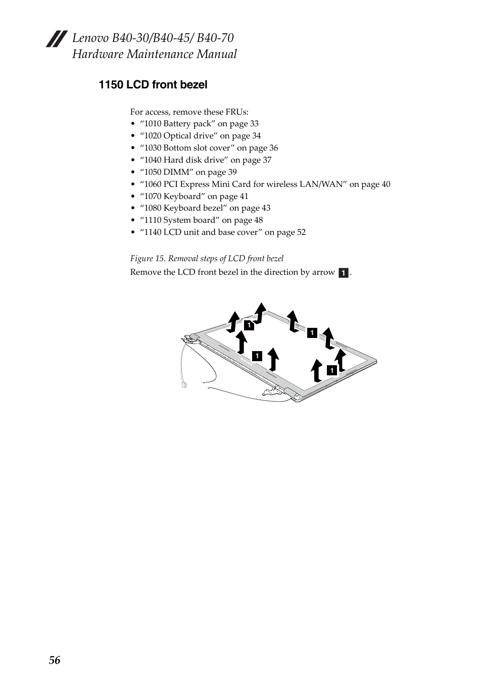 1150 lcd front bezel | Lenovo B40-30 Notebook User Manual | Page 60 / 85