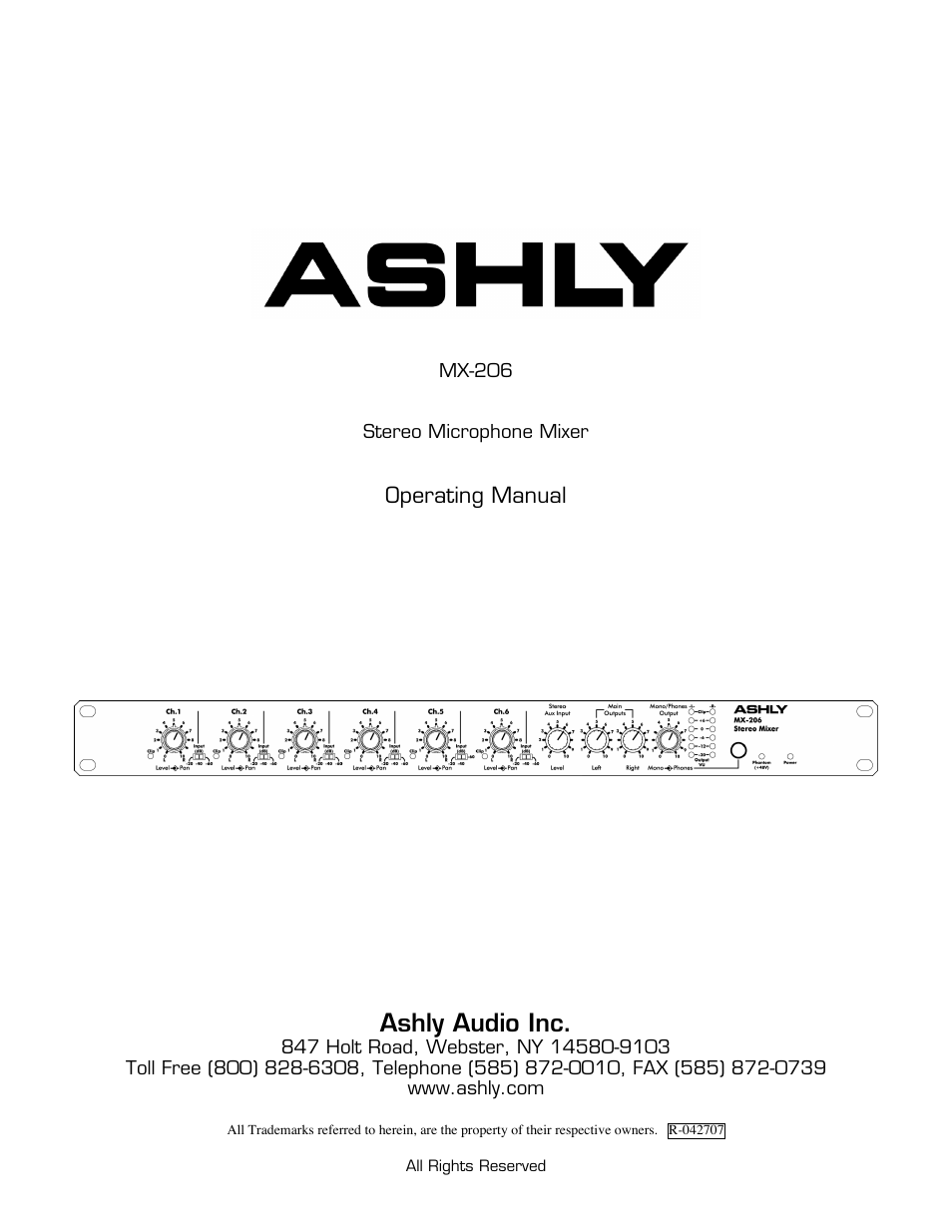 Ashly MX-206 User Manual | 12 pages