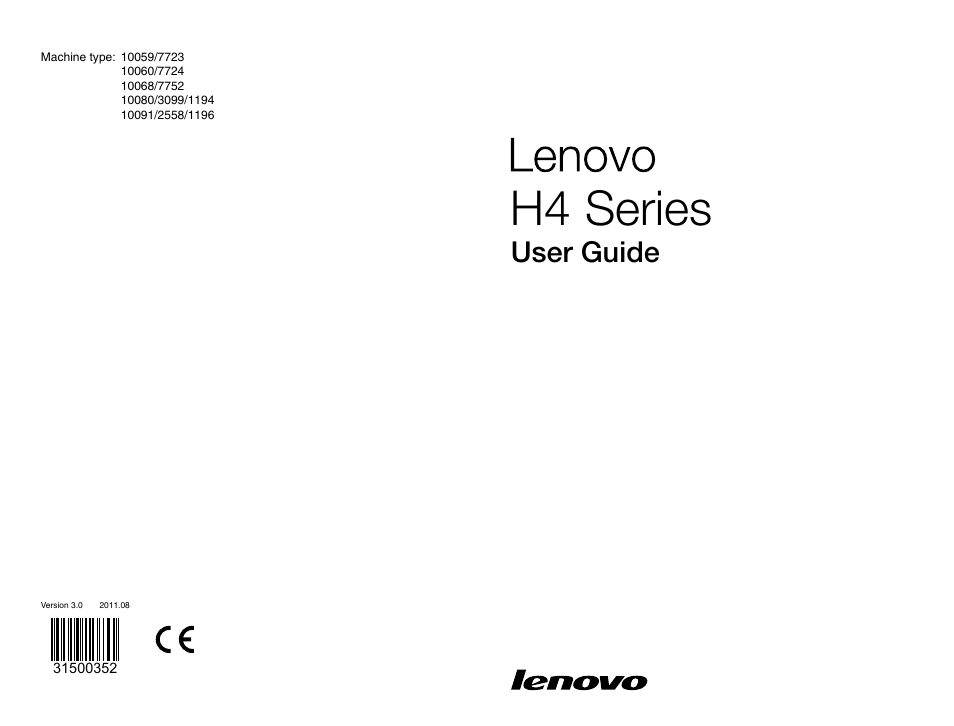 Lenovo H415 Desktop User Manual | 33 pages