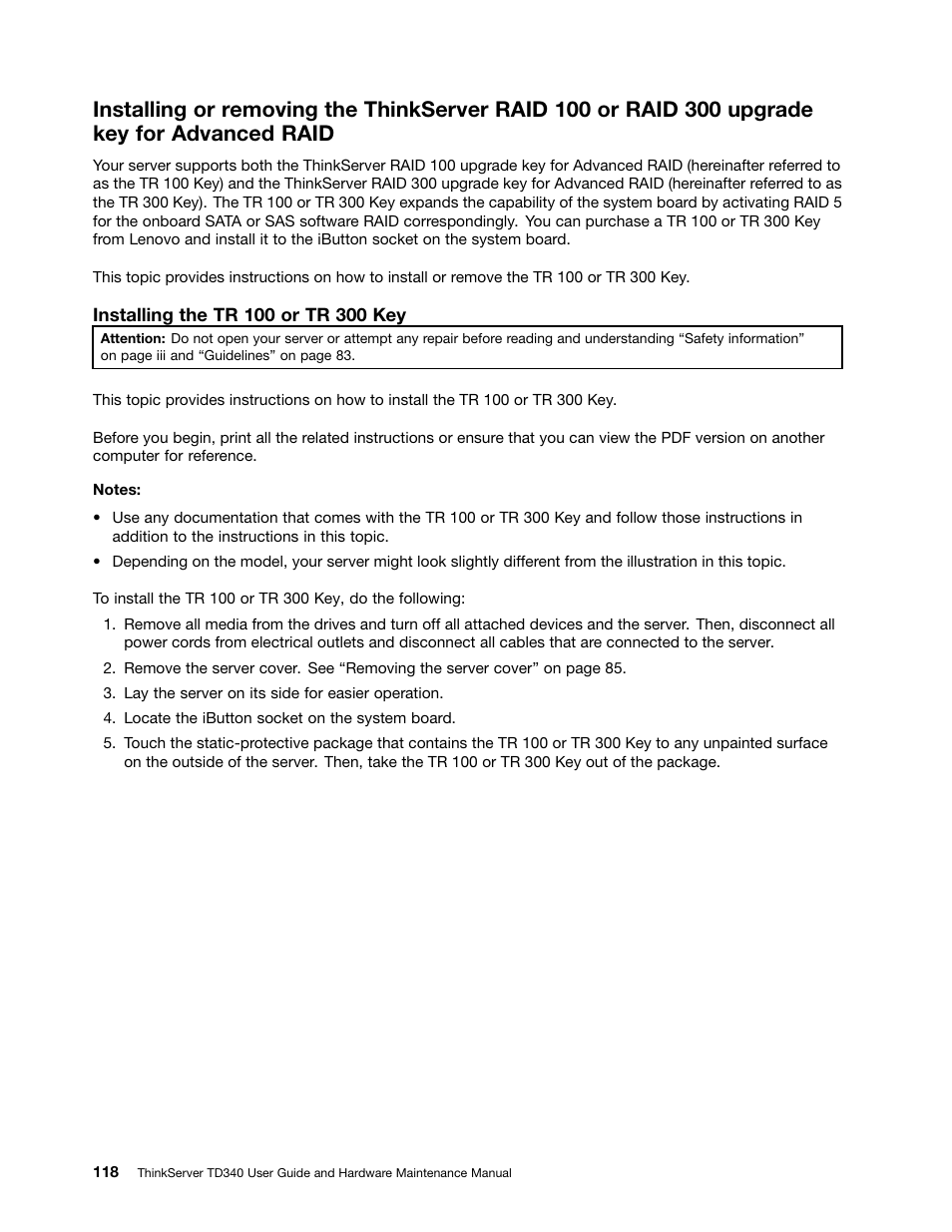 Lenovo ThinkServer TD340 User Manual | Page 130 / 246