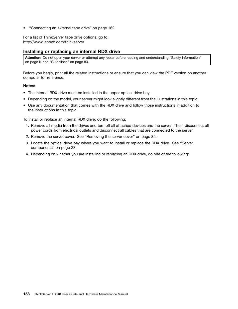 Lenovo ThinkServer TD340 User Manual | Page 170 / 246