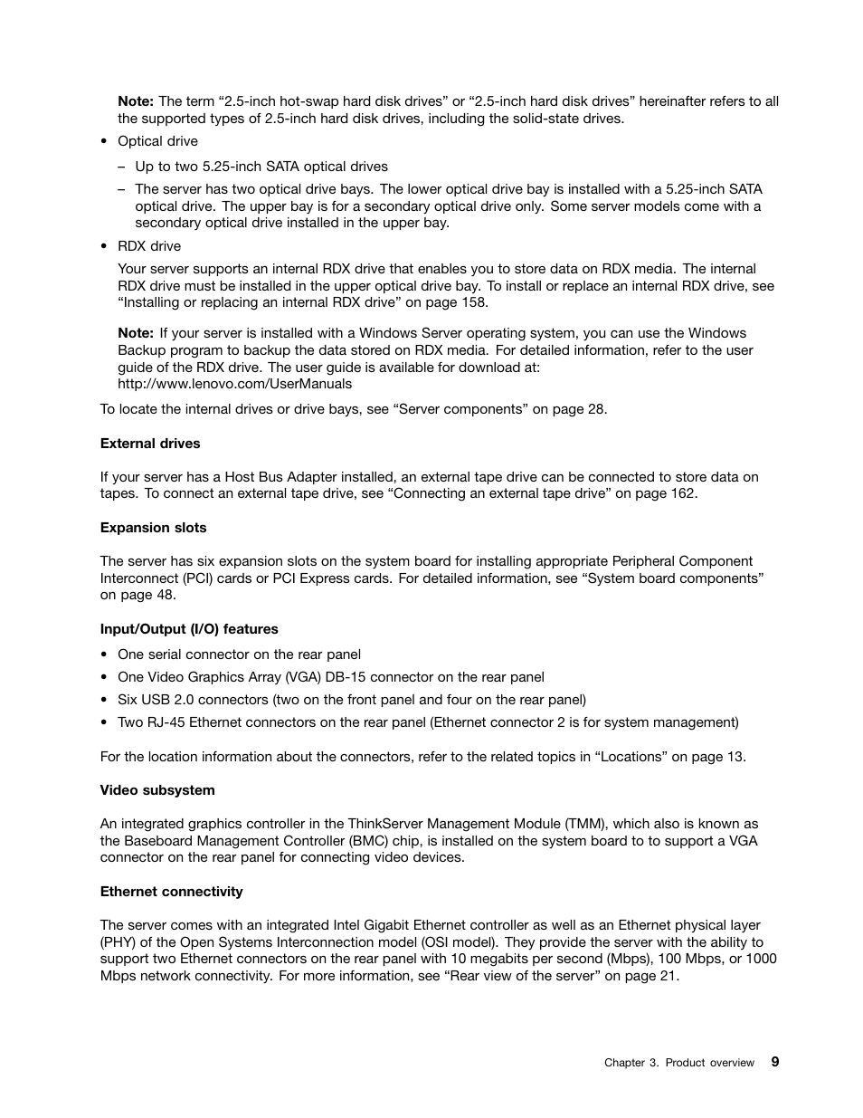Lenovo ThinkServer TD340 User Manual | Page 21 / 246