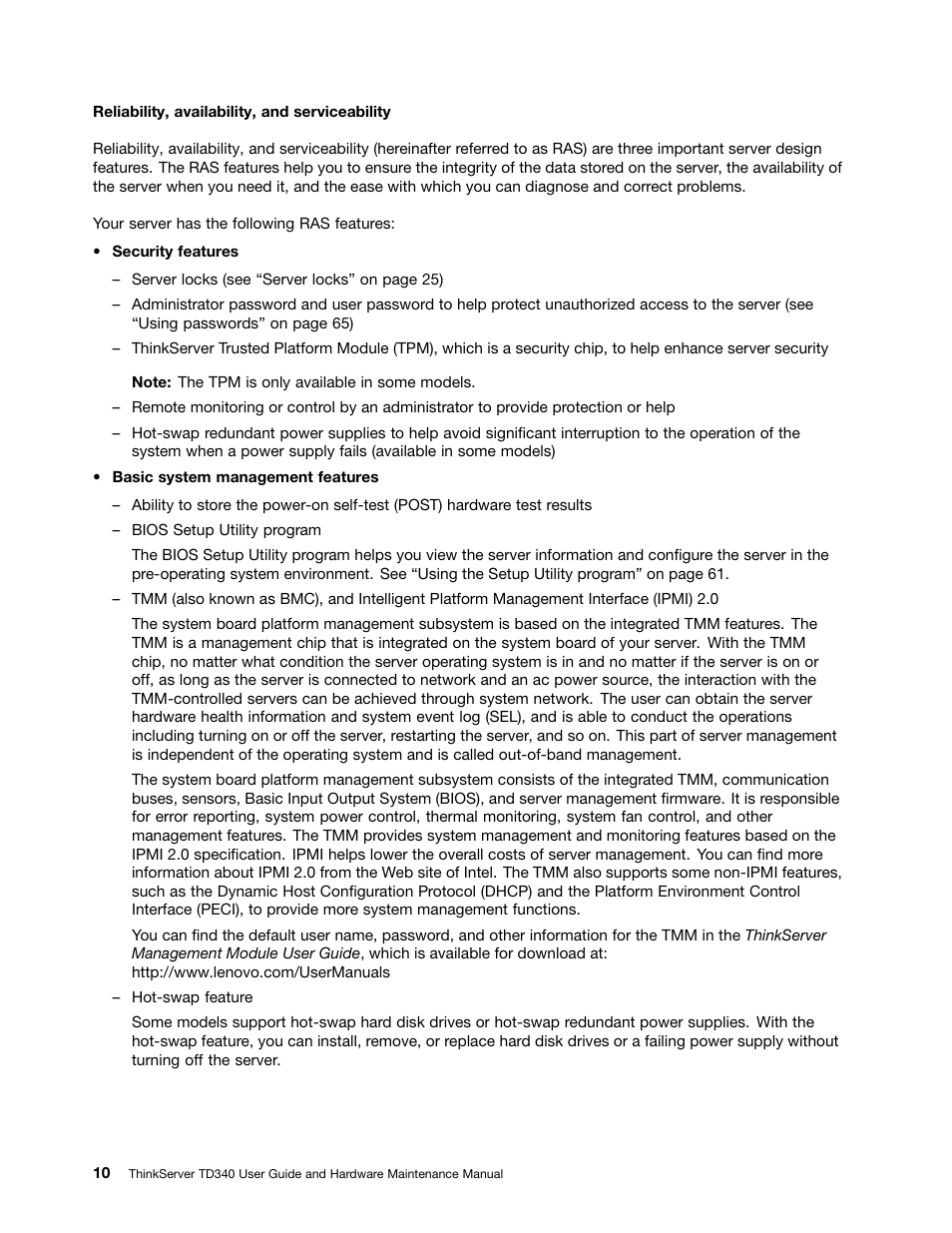 Lenovo ThinkServer TD340 User Manual | Page 22 / 246