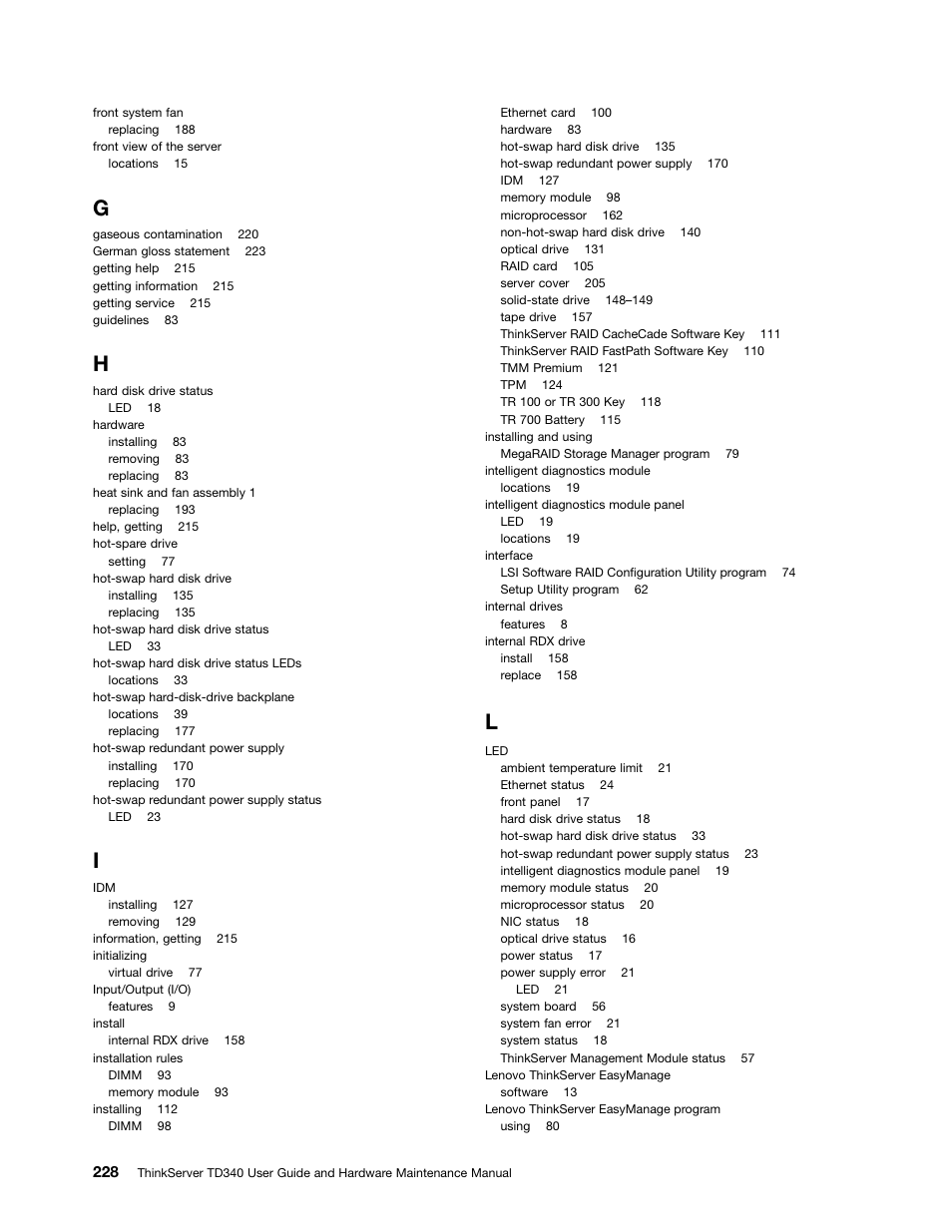 Lenovo ThinkServer TD340 User Manual | Page 240 / 246